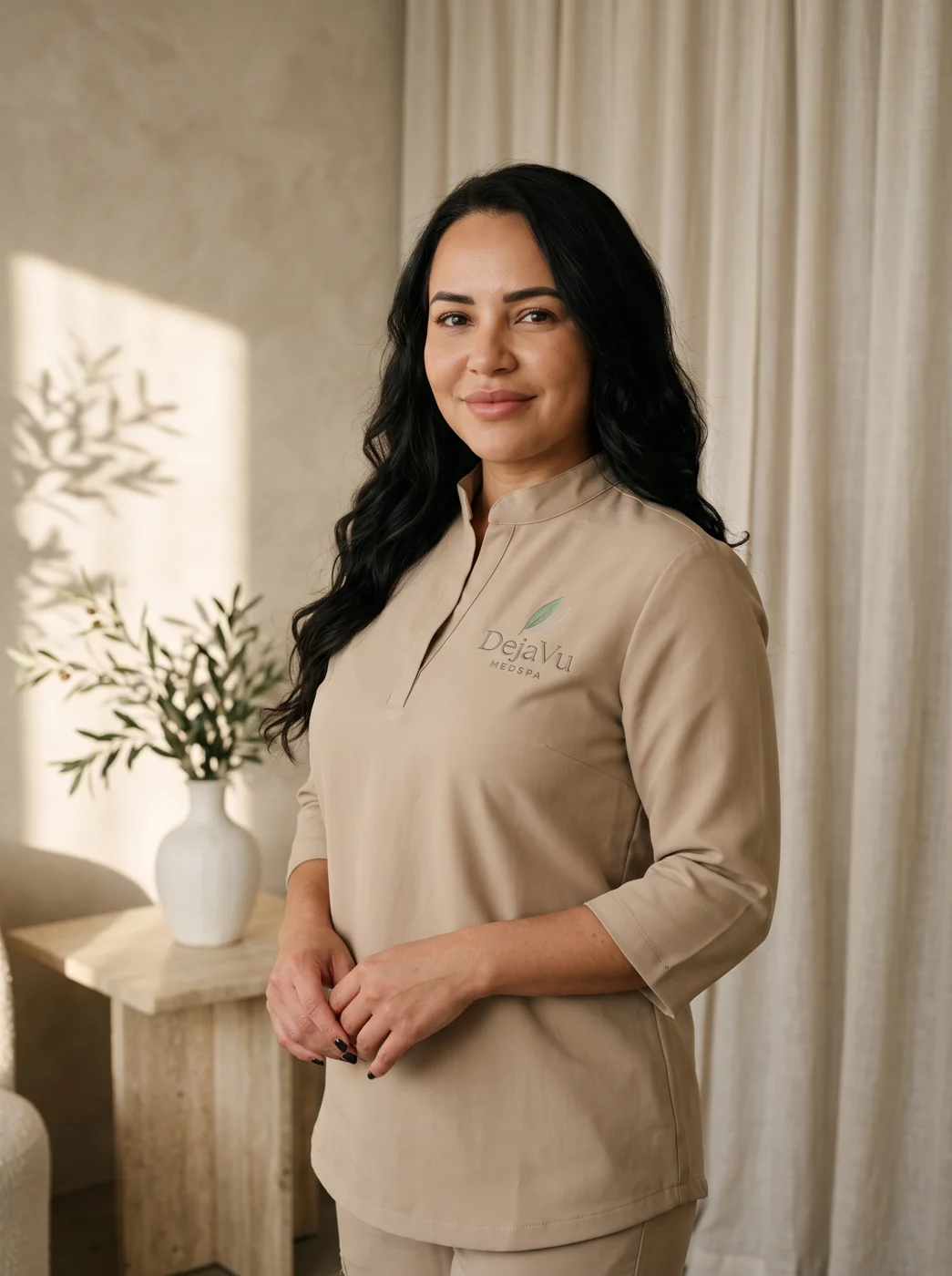 Dejanira Acuña, RN, Master Injector at DejaVu MedSpa, in the treatment room
