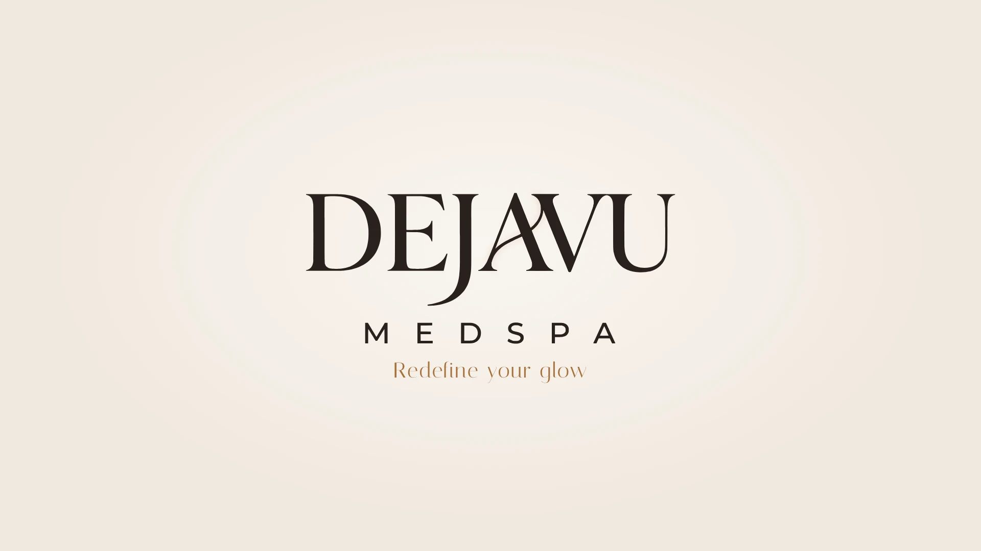 DejaVu MedSpa logo. Redefine your glow.
